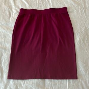 Knee length jersey knit pencil skirt